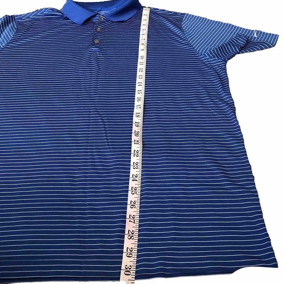Nike Golf Tour Performance Polo Shirt Mens XL Blue Striped Activewear Top - Picture 4 of 6